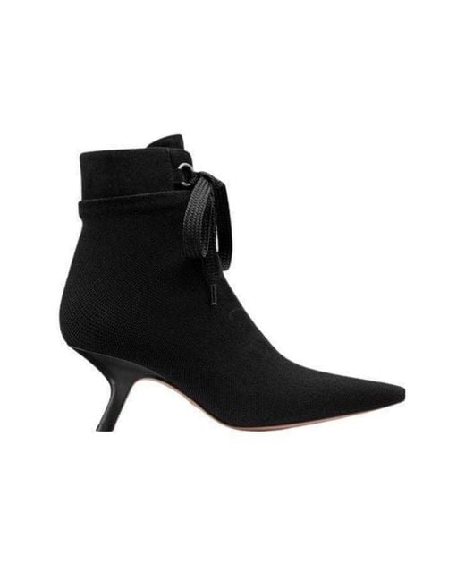 Dior Black D-hide Stretch Mesh Ankle Boots It 39.5