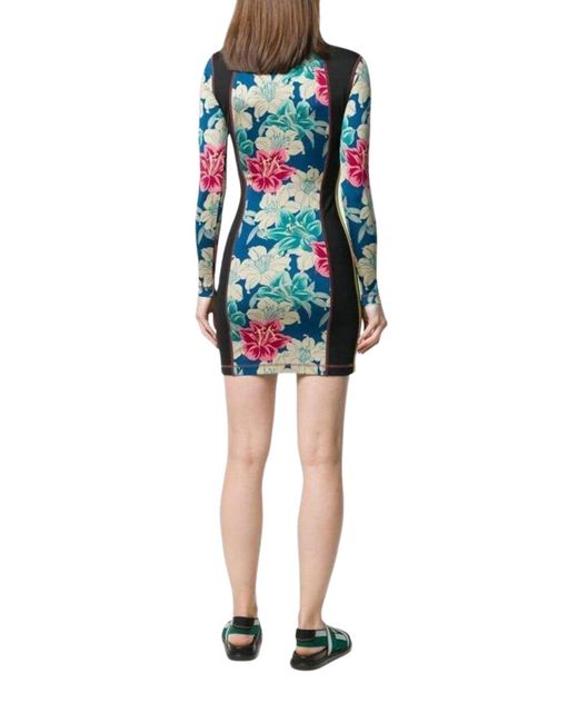 Etro Blue Multicolor Floral Dress