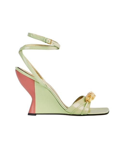 Gucci Metallic Two-toned Dora Wedge Sandals