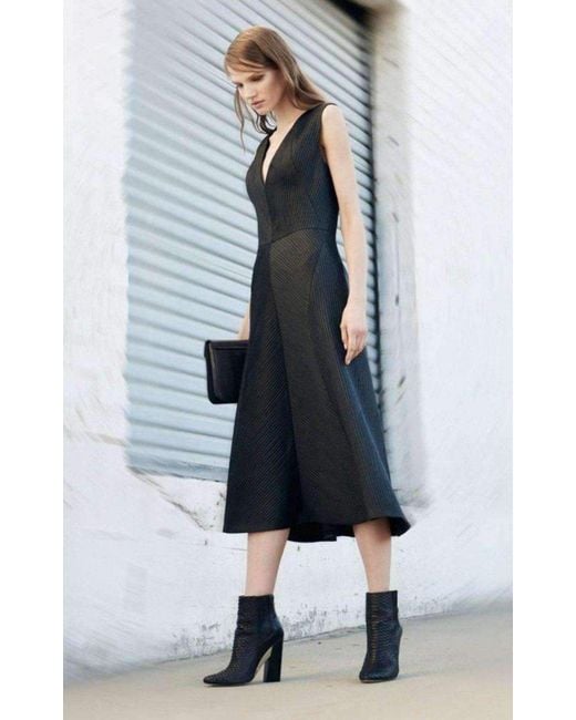 BCBGMAXAZRIA Black Runway Jacelyn V-neck Dress