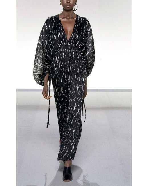 Givenchy Black Pleated Maxi Dress