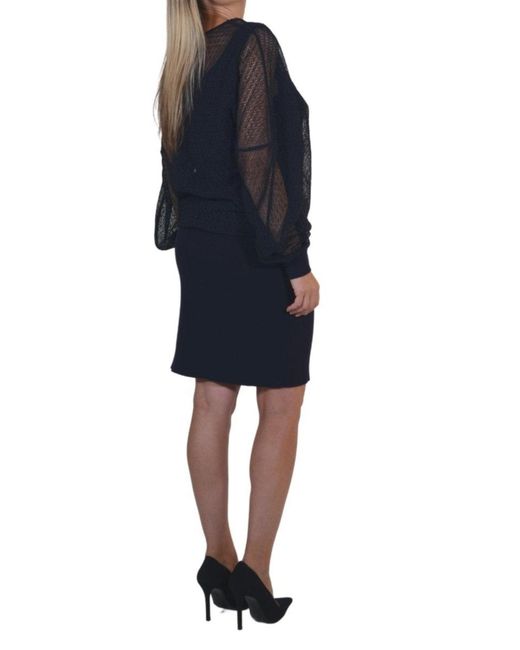 Chloé Blue Sweatshirt Cashmere Blend Dress