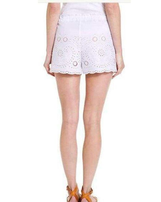 BCBGMAXAZRIA White Pash Drawstring Lace Shorts