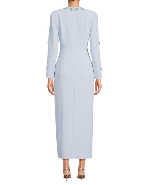 Huishan Zhang Blue Aurore Crystal-embellished Midi Dress