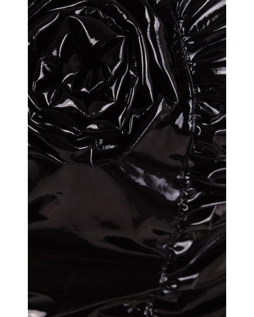 Blumarine Black Corsage Ruched Top