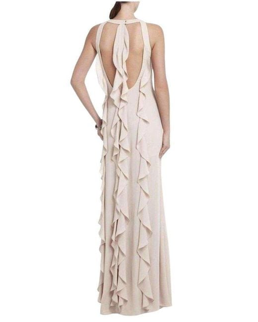 BCBGMAXAZRIA Pink Tess Cascading Ruffle Dress