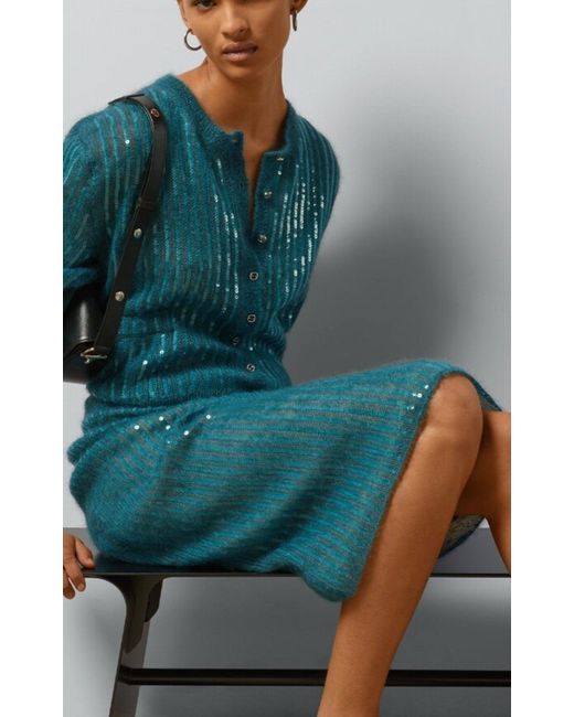 Gucci Mohair Silk Skirt With Interlocking G In Green