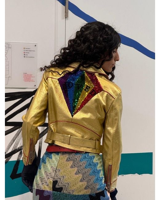 Gucci Metallic Leather Short Biker Jacket It 40 (us 4)