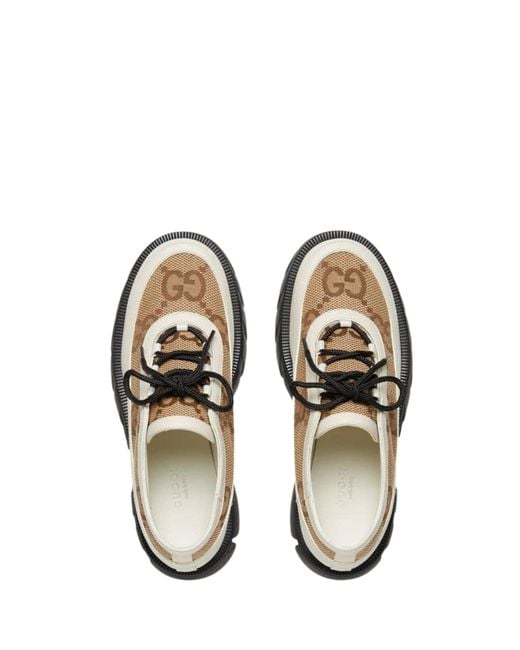 Gucci Gray GG Panelled Lace-up Shoes