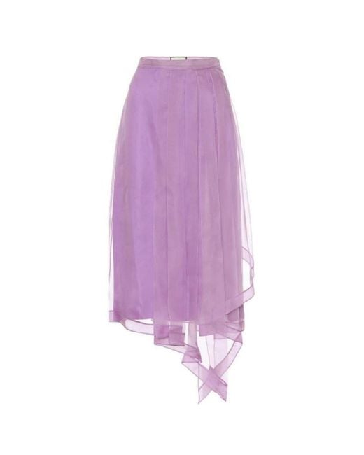 Gucci Purple Silk Organza Skirt