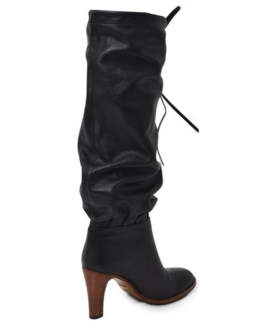 Gucci Black Leather Mid-heel Boot