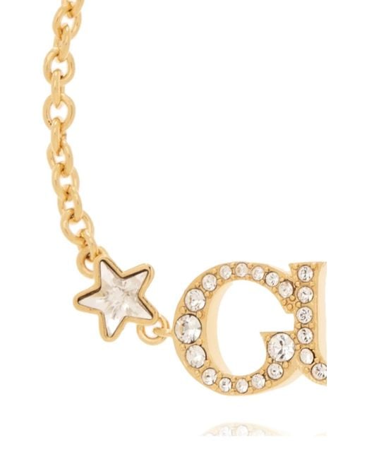 Gucci Metallic Script Crystal Logo Bracelet Gold