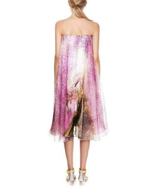 Mary Katrantzou Strapless Underwood Varro Evening Dress In Purple