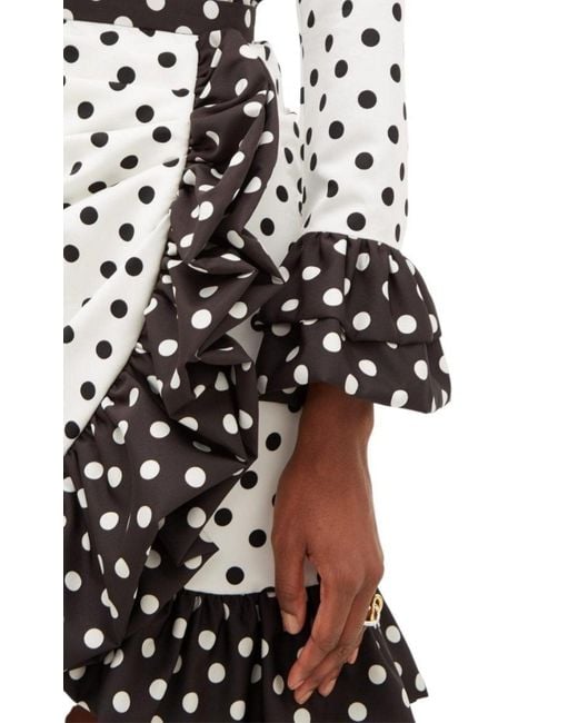Rodarte Black Ruffled Polka-dot Skirt