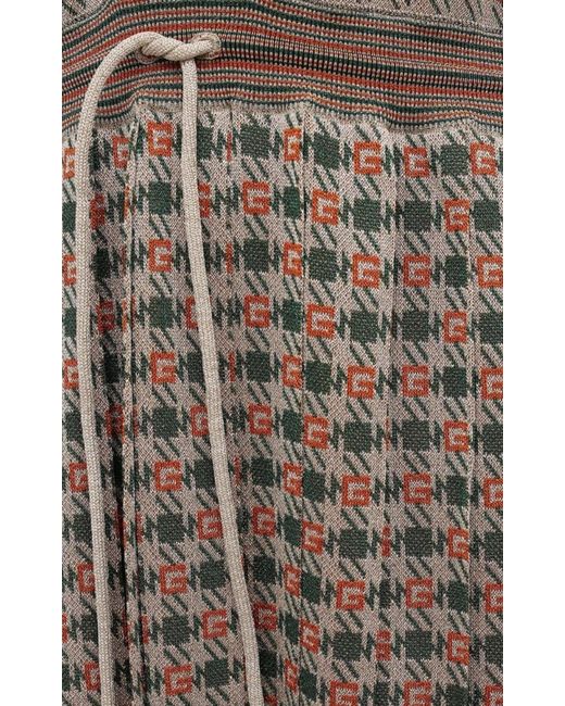 Gucci Natural Long Square G Lamé Dress