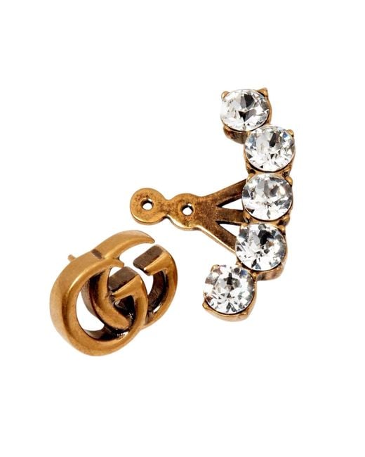 Gucci Metallic Crystal Double G Single Earring