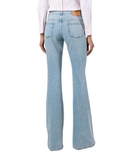 Gucci Blue Fly Embroidered Flared Cotton Jeans Us 28 (4, S)