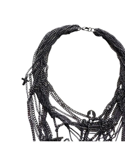 BCBGMAXAZRIA Black Layered Charm Chain Statement Necklace