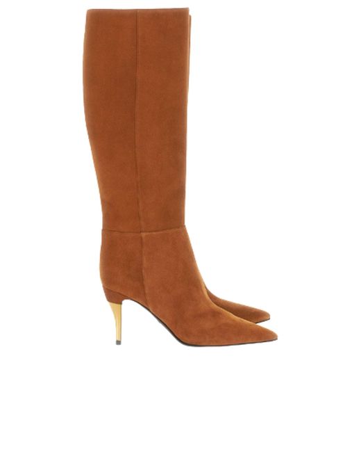 Gucci Brown Priscilla 85 Suede Knee Boots