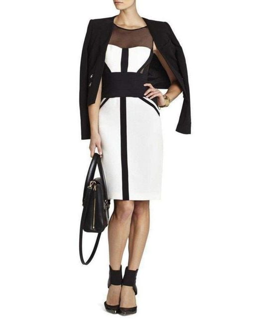 BCBGMAXAZRIA White Fitted Sleeveless Dress