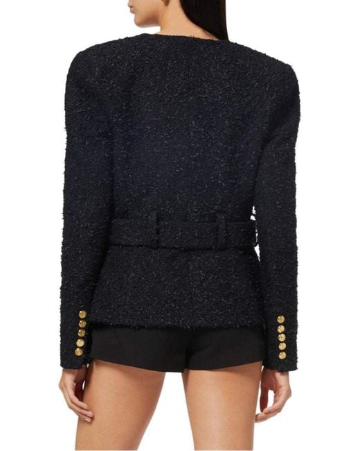 Balmain Black Embellished Double-breasted Blazer