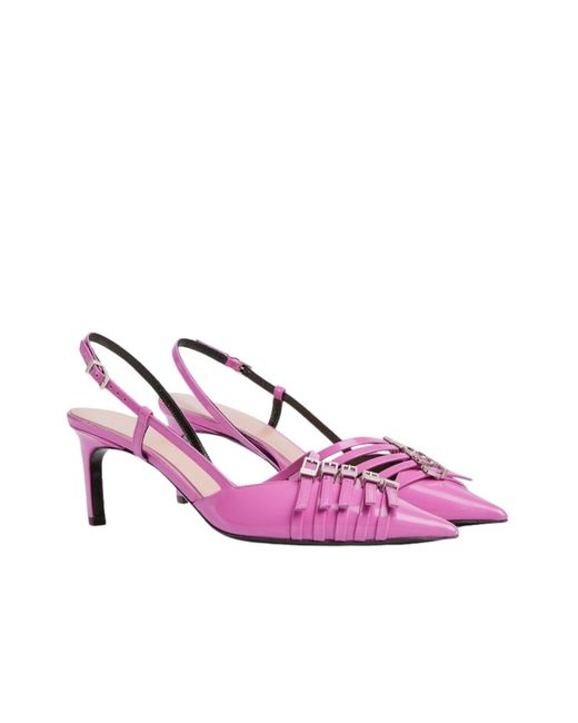 Gucci Pink Regent Buckle Slingback Pumps 65