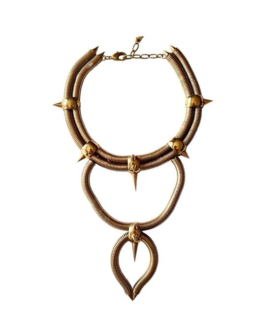 Ela Stone Multicolor Multi Chain Spike Necklace