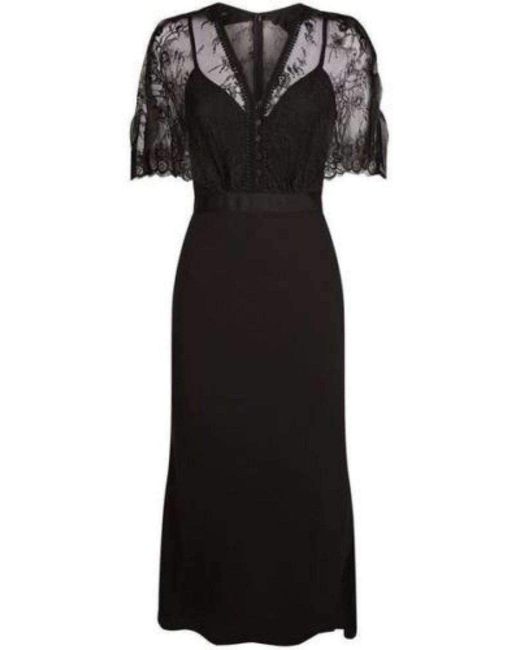 Self-Portrait Black Mason Cape Overlay Dress