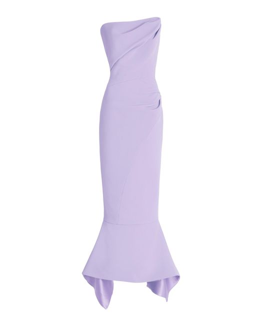 Maticevski Purple Suffix Strapless Lilac Crepe Midi Dress