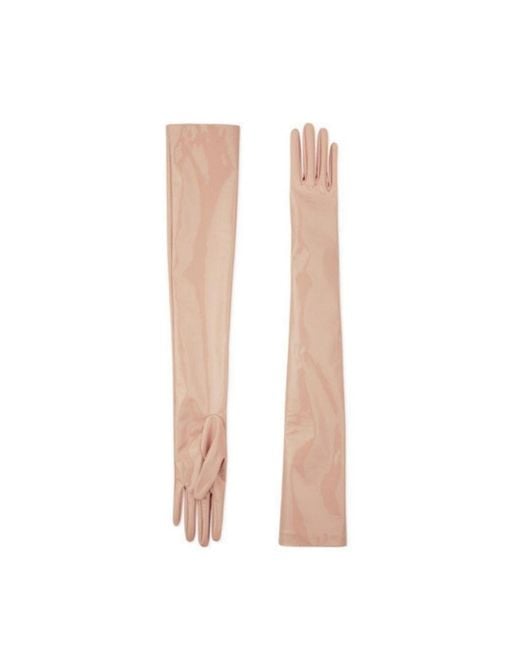 Gucci Natural Opera Beige Patent Leather Gloves