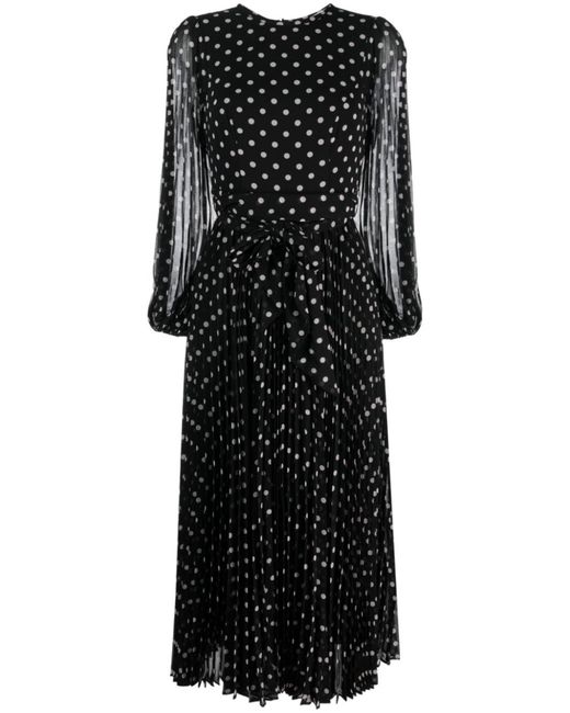 Zimmermann Black Polka Dot-print Pleated Dress