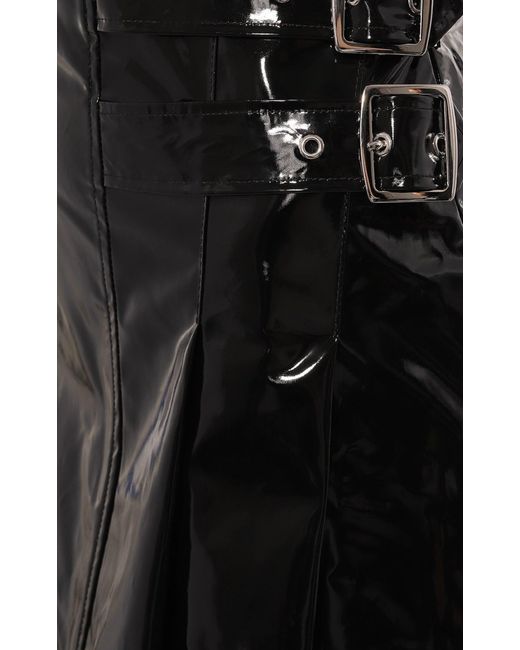 Gucci High Waisted Black Vinyl Midi Skirt