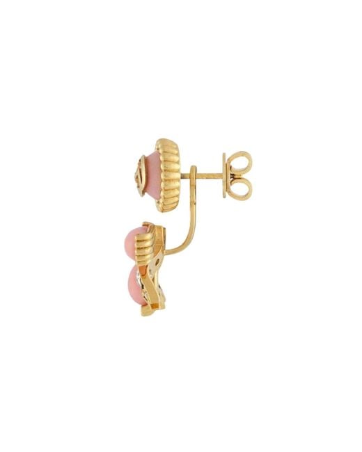 Gucci Metallic Interlocking G Crystal Single Earring In Gold-tone Brass