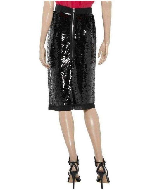 Dolce & Gabbana Black Sequin-embellished Pencil Skirt It 42 (us 6)