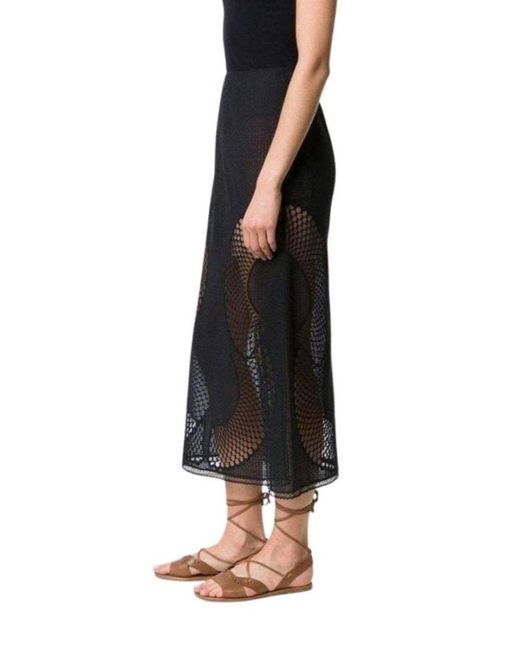 Stella McCartney Black Perforated A-line Skirt It 42 (us 6)