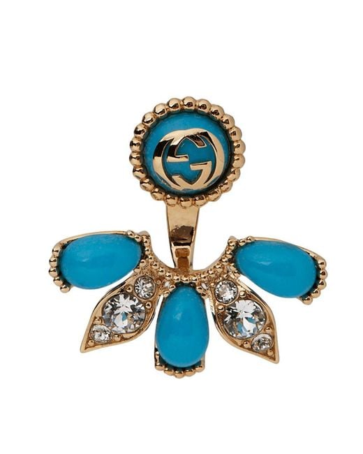 Gucci Blue Resin Crystal Single Earring
