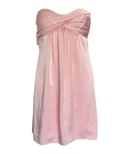 BCBGMAXAZRIA Pink Bow Satin Mini Dress