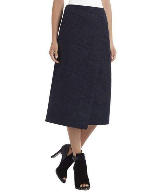 BCBGMAXAZRIA Blue Camila Denim Cotton Skirt