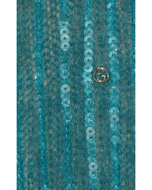 Gucci Mohair Silk Skirt With Interlocking G In Green