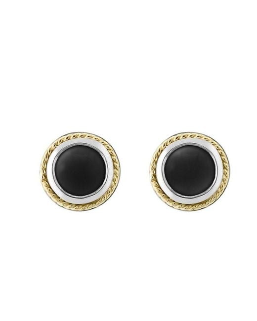 Effy Black Sterling Silver And Onyx Stud Earrings
