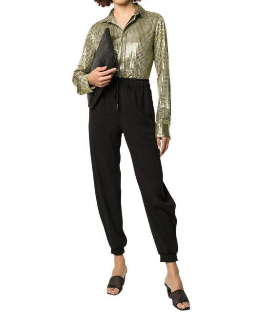 Bottega Veneta Green Sequined Button Front Shirt