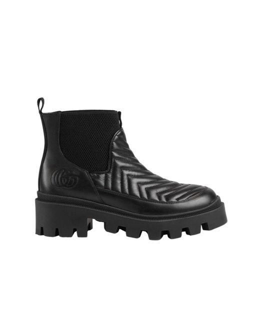 Gucci Black Frances Matelassé Chelsea Boot