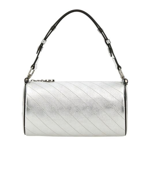 Gucci Blondie Mini Metallic Silver Shoulder Bag in Gray | Lyst