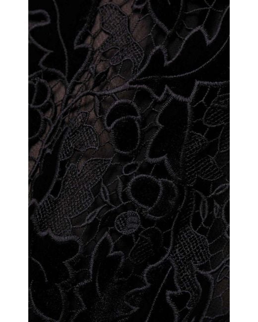 Oscar de la Renta Black Guipure Lace Midi Dress