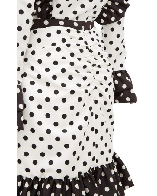 Rodarte Black Ruffled Polka-dot Skirt