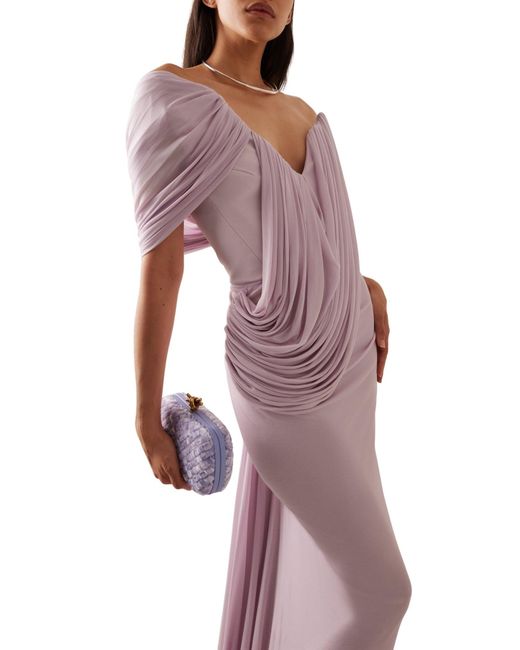 Maticevski Purple Systema Draped Jersey Gown