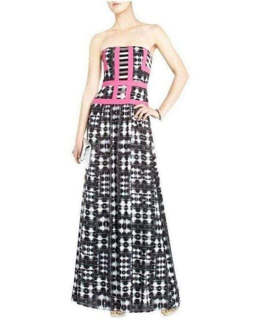BCBGMAXAZRIA Multicolor Gracelyn Maxi Cocktail Dress