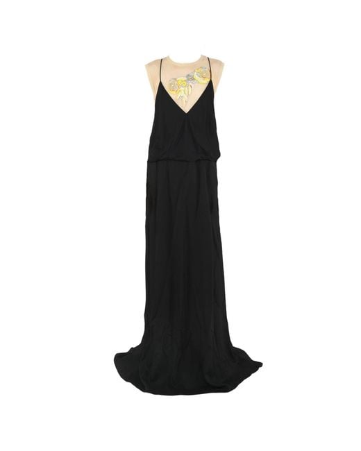 Dries Van Noten Black Embellished Backless Maxi Dress