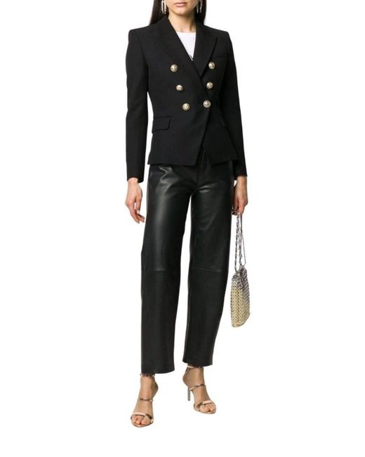 Balmain Blue Double Breasted Black Blazer Jacket