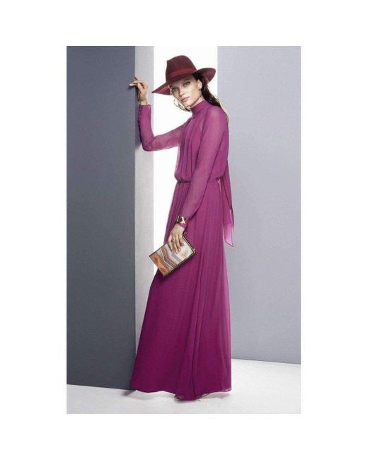 BCBGMAXAZRIA Pink Darci Tie-neck Silk Gown